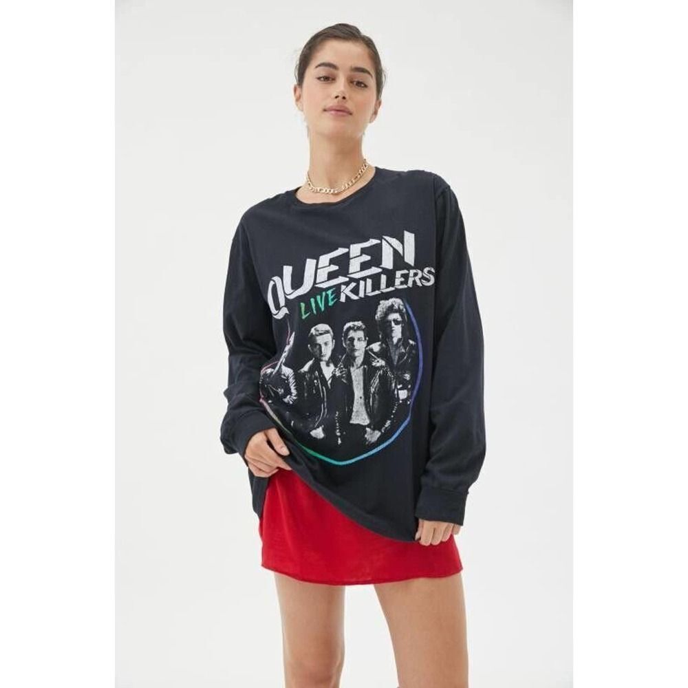 Urban Outfitters Queen Live Killers Long Sleeve T Shirt Black Size Small